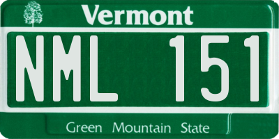 VT license plate NML151