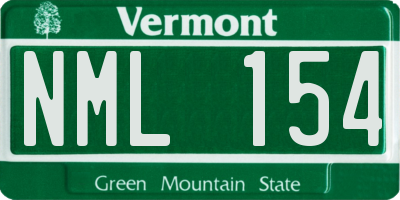 VT license plate NML154