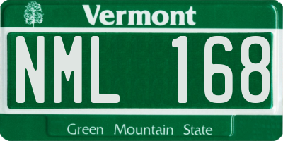 VT license plate NML168
