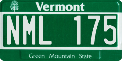 VT license plate NML175
