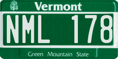 VT license plate NML178
