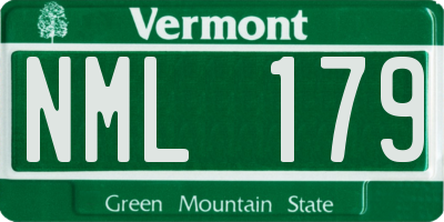 VT license plate NML179