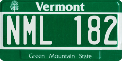 VT license plate NML182