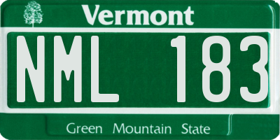 VT license plate NML183