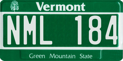 VT license plate NML184