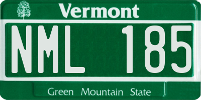 VT license plate NML185