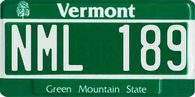 VT license plate NML189