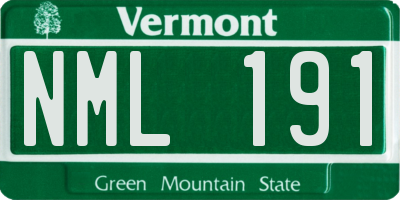 VT license plate NML191