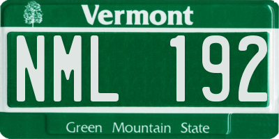 VT license plate NML192