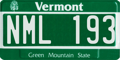 VT license plate NML193