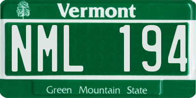 VT license plate NML194