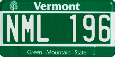 VT license plate NML196