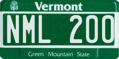 VT license plate NML200