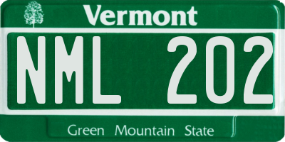 VT license plate NML202