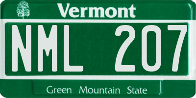 VT license plate NML207