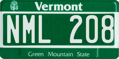 VT license plate NML208