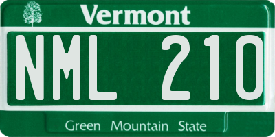 VT license plate NML210