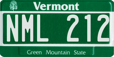 VT license plate NML212