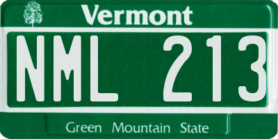 VT license plate NML213
