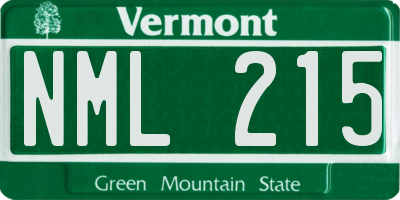 VT license plate NML215