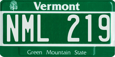 VT license plate NML219
