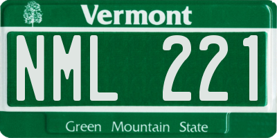 VT license plate NML221