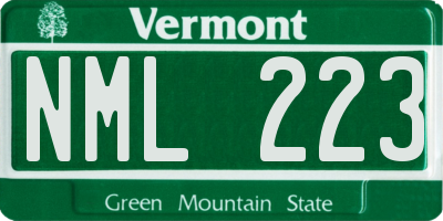 VT license plate NML223
