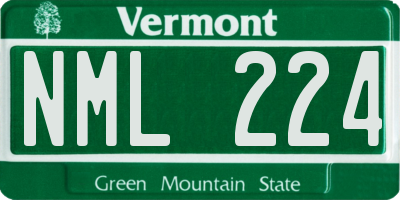 VT license plate NML224