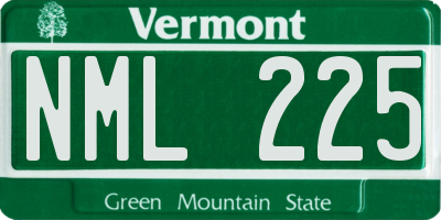 VT license plate NML225