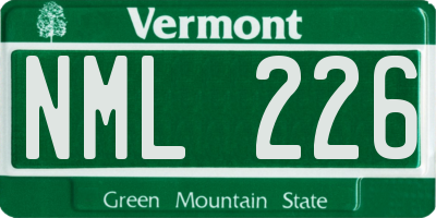 VT license plate NML226