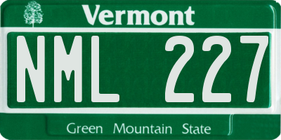 VT license plate NML227