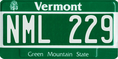 VT license plate NML229