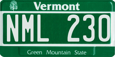 VT license plate NML230