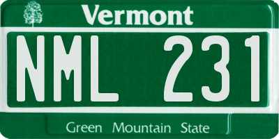 VT license plate NML231