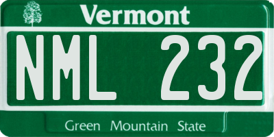 VT license plate NML232