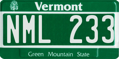 VT license plate NML233