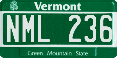 VT license plate NML236