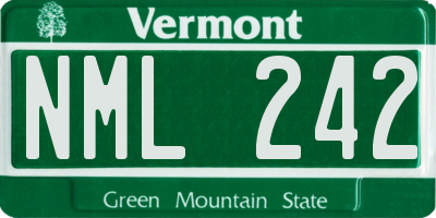 VT license plate NML242