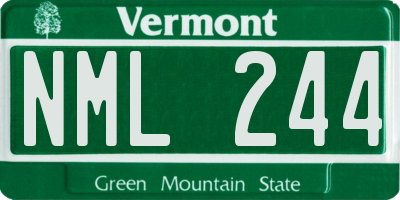 VT license plate NML244