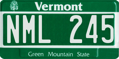 VT license plate NML245