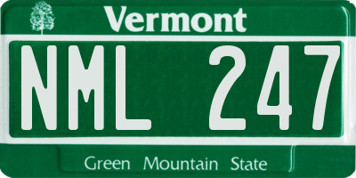 VT license plate NML247