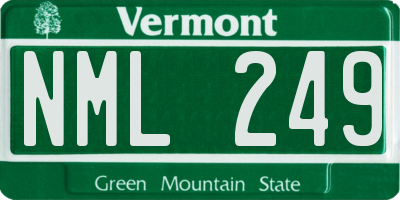 VT license plate NML249