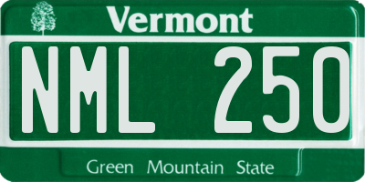 VT license plate NML250