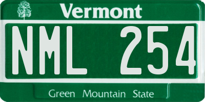 VT license plate NML254