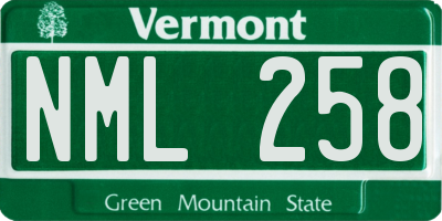 VT license plate NML258