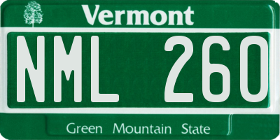 VT license plate NML260
