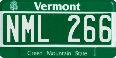 VT license plate NML266