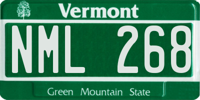 VT license plate NML268