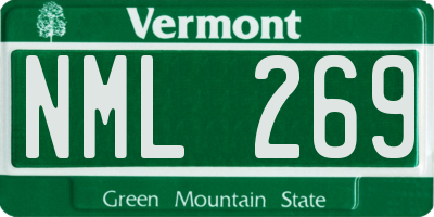 VT license plate NML269