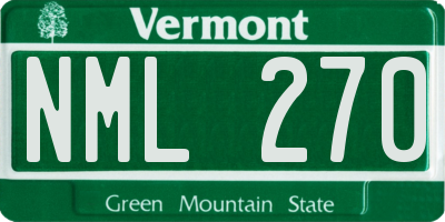 VT license plate NML270